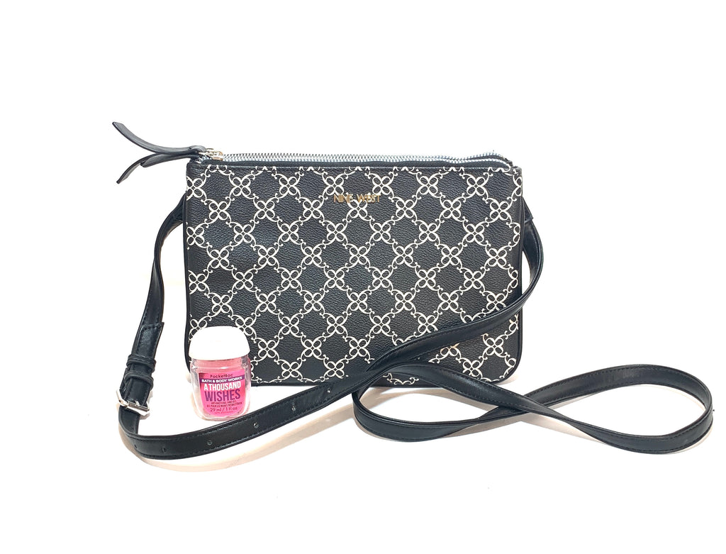 Nine West Black Printed Cross Body Bag | Like New |
