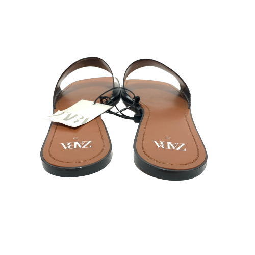 ZARA Silver Flat Slides | Brand New |