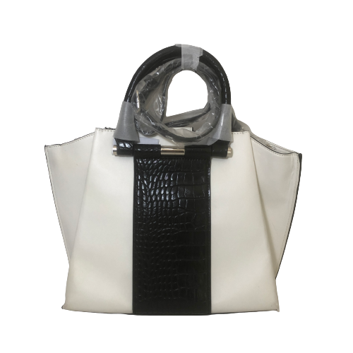 Nine West Black and White 'Divide and Conquer' Satchel | Brand New |