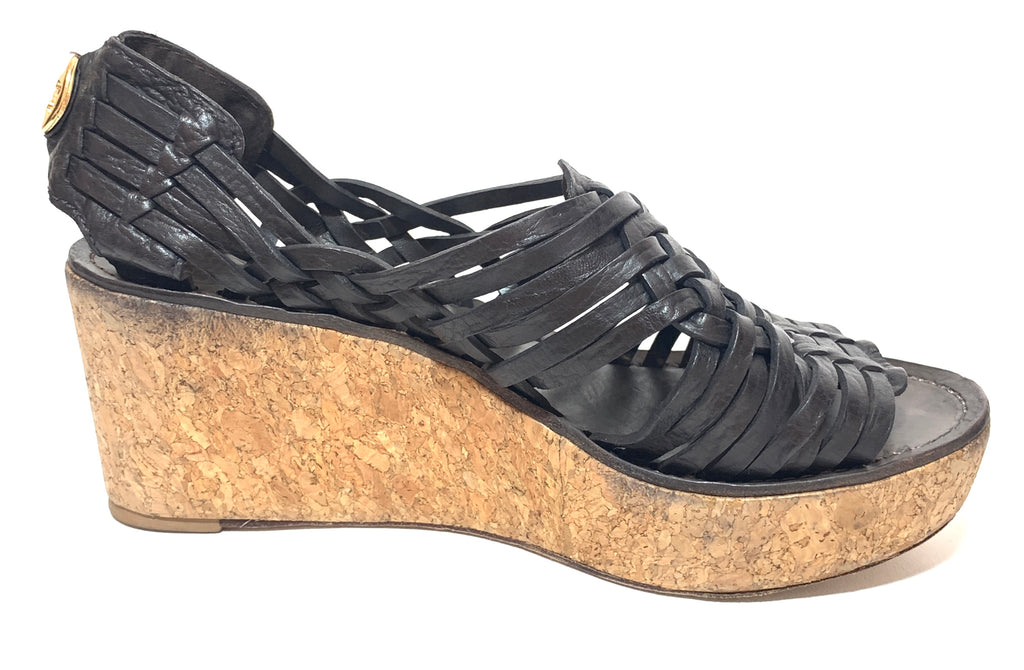 Tory Burch Leather & Cork Wedges | Pre Loved |