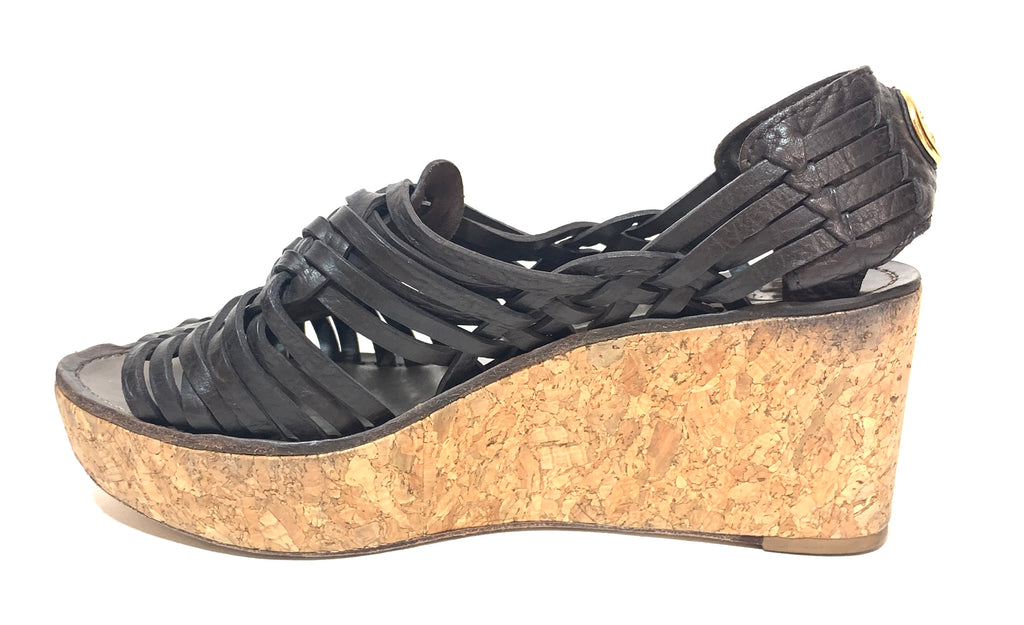 Tory Burch Leather & Cork Wedges | Pre Loved |