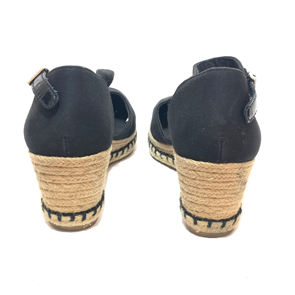 Tommy Hilfiger Black Canvas & Jute Espadrille Wedges | Pre Loved |