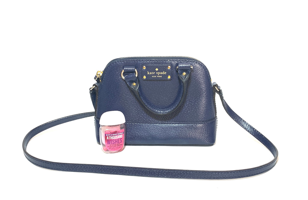 Kate Spade Navy Pebbled Leather Mini Satchel | Gently Used |