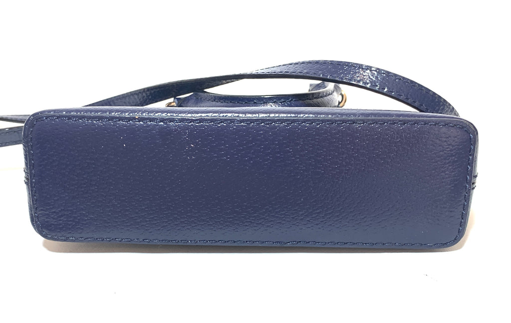 Kate Spade Navy Pebbled Leather Mini Satchel | Gently Used |