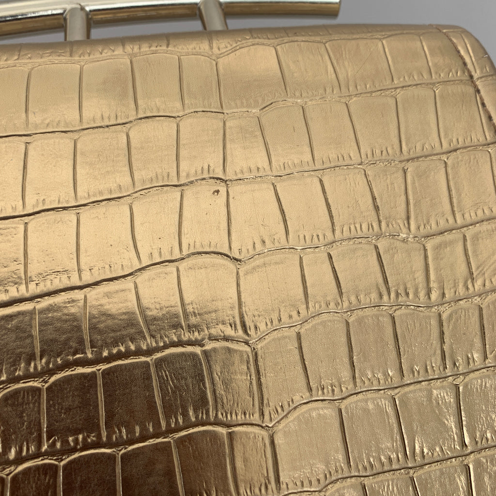 ZARA Gold Croc-embossed Shoulder Bag | Gently Used |