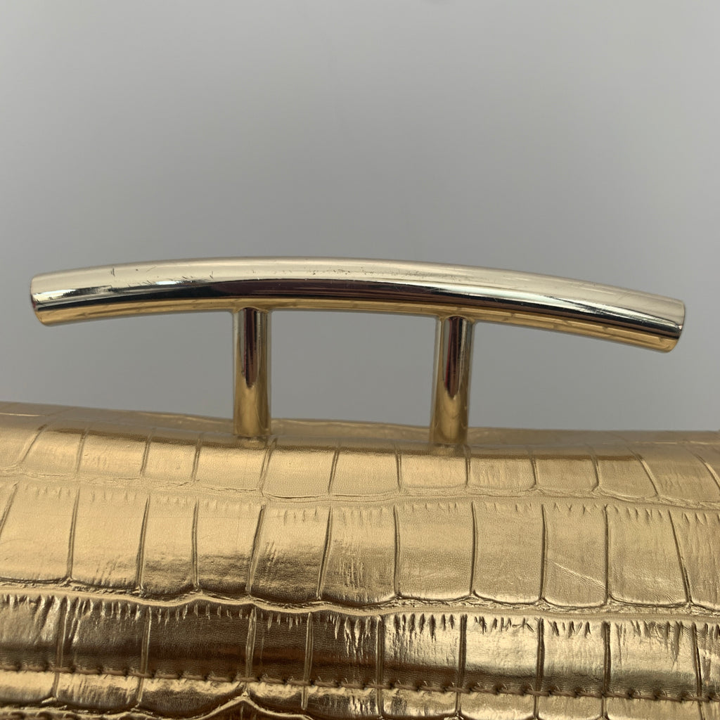 ZARA Gold Croc-embossed Shoulder Bag | Gently Used |