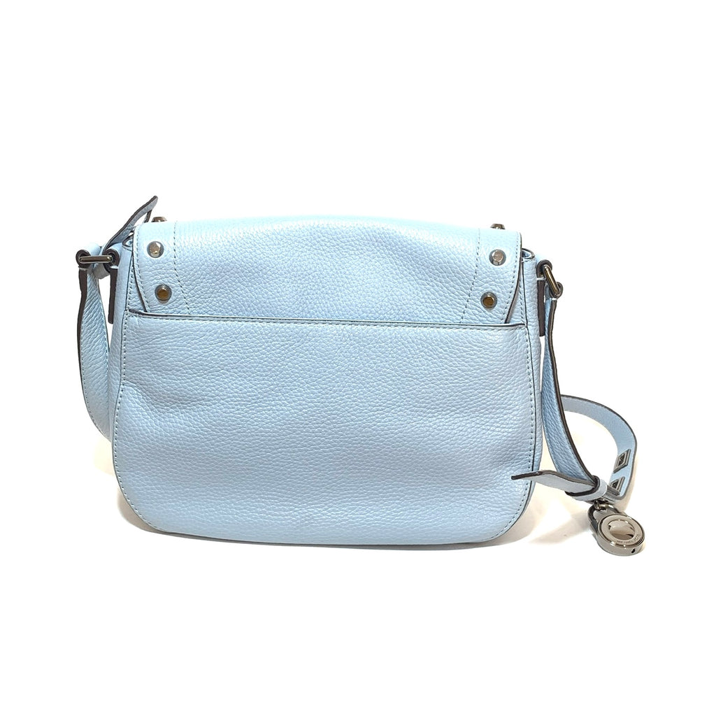 Michael Kors Light Blue Pebbled Leather Saddle Bag | Gently Used |