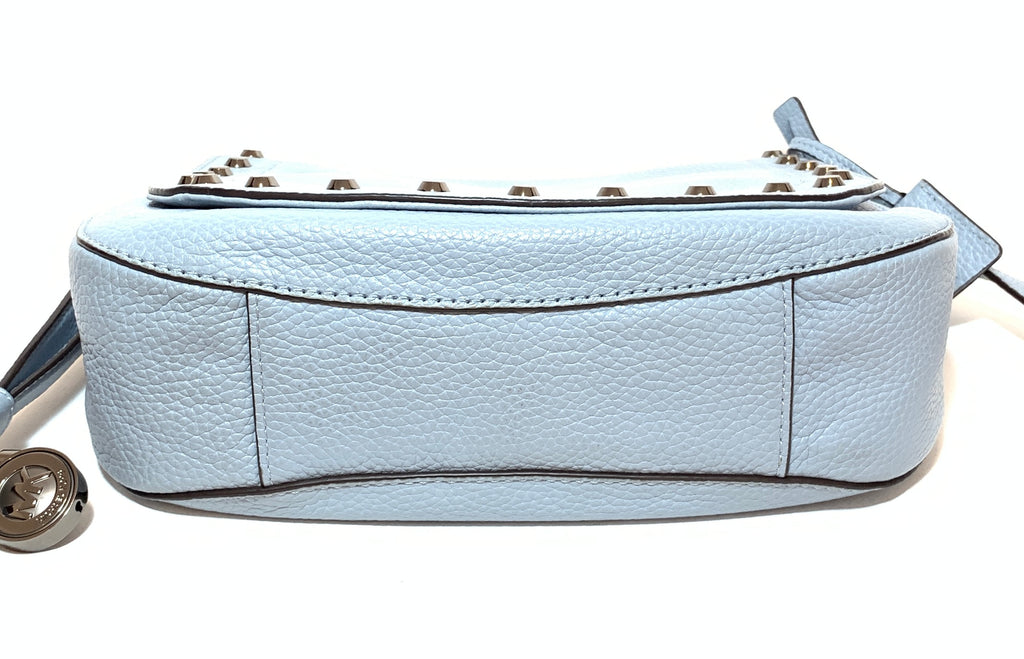 Michael Kors Light Blue Pebbled Leather Saddle Bag | Gently Used |