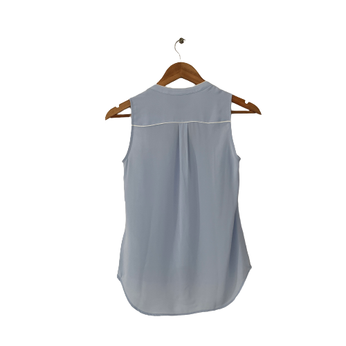 H&M Light Blue with White Piping Sleeveless Top | Gently Used |
