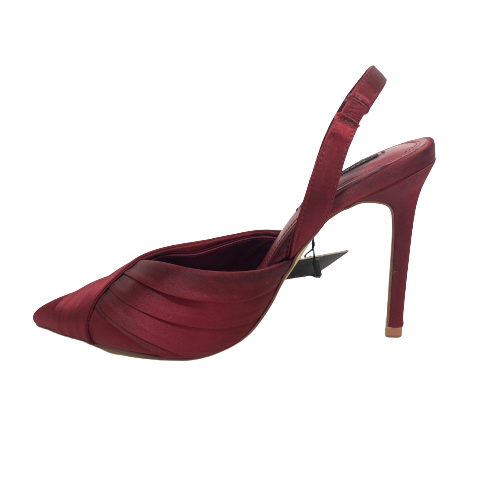 ZARA Maroon Satin Pointed Pumps | Brand New |