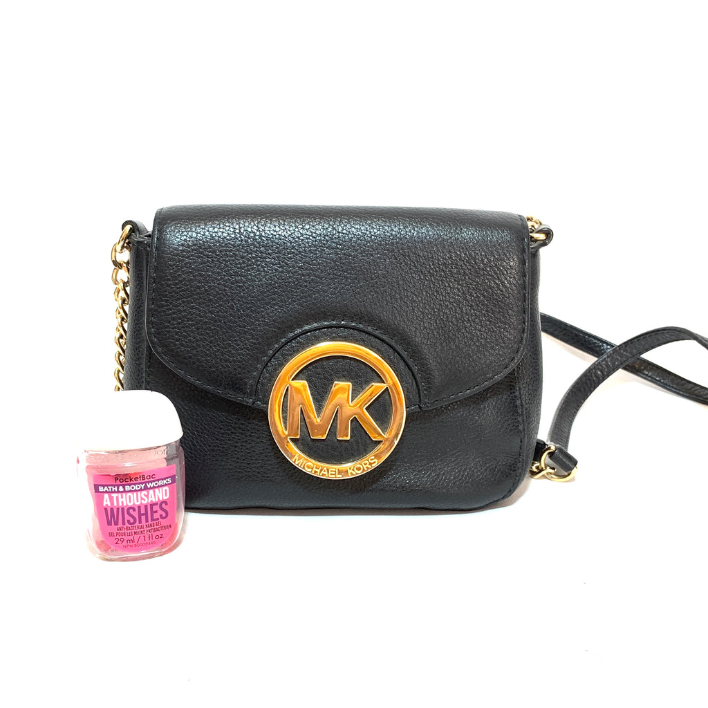 Michael Kors Black Pebbled Leather Mini Cross Body Bag | Pre Loved |