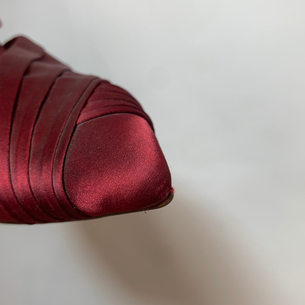 ZARA Maroon Satin Pointed Pumps | Brand New |