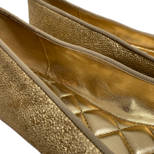 Michael Kors 'Alice' Gold Metallic Ballet Flats | Pre Loved |