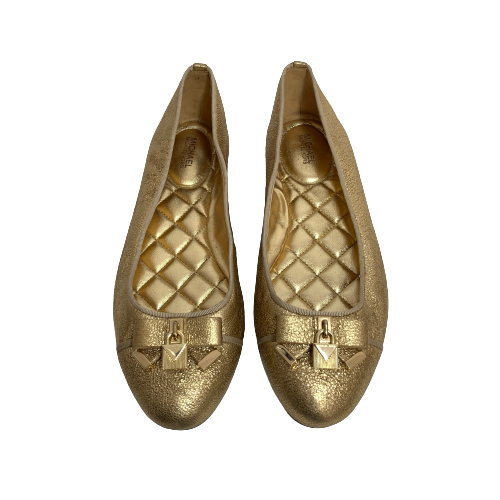 Michael Kors 'Alice' Gold Metallic Ballet Flats | Pre Loved |