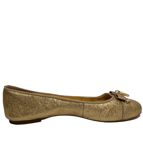 Michael Kors 'Alice' Gold Metallic Ballet Flats | Pre Loved |