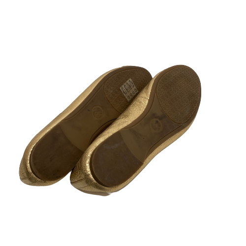 Michael Kors 'Alice' Gold Metallic Ballet Flats | Pre Loved |