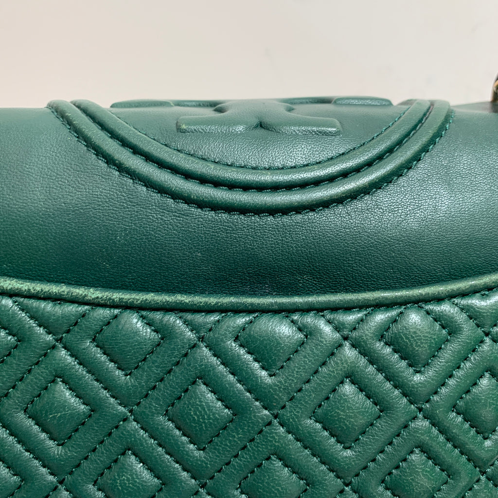 Tory Burch Green 'Fleming' Small Shoulder Bag | Pre Loved |