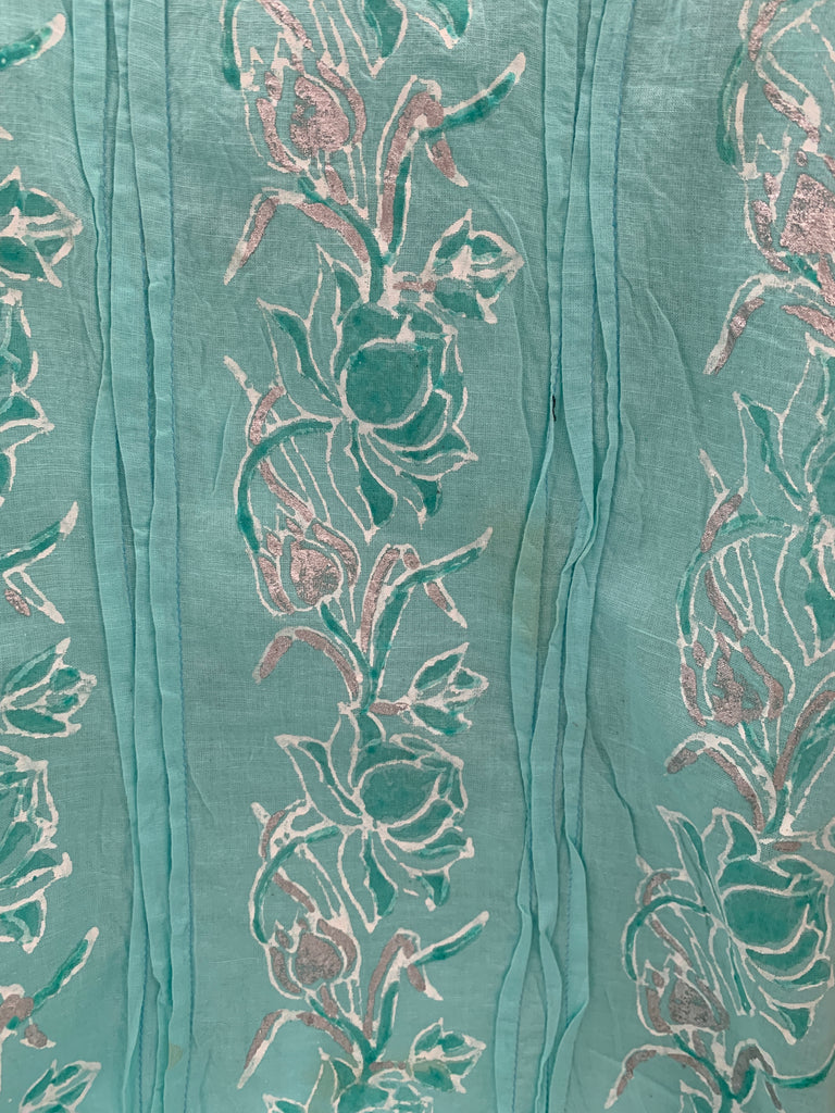 Koel Turquoise Block Print Kurta | Pre Loved |