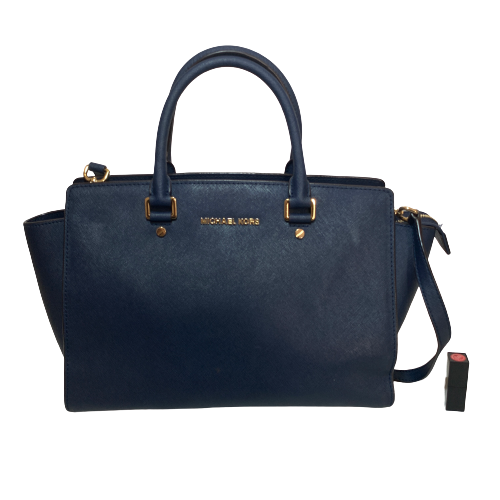 Michael Kors Navy Leather 'Selma' Medium Satchel | Pre Loved |