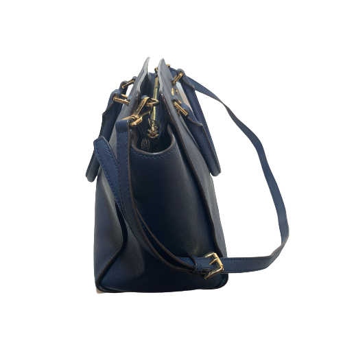Michael Kors Navy Leather 'Selma' Medium Satchel | Pre Loved |