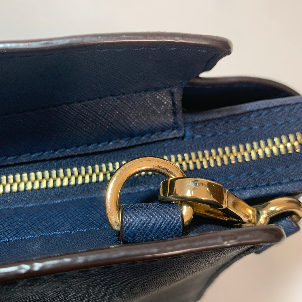 Michael Kors Navy Leather 'Selma' Medium Satchel | Pre Loved |