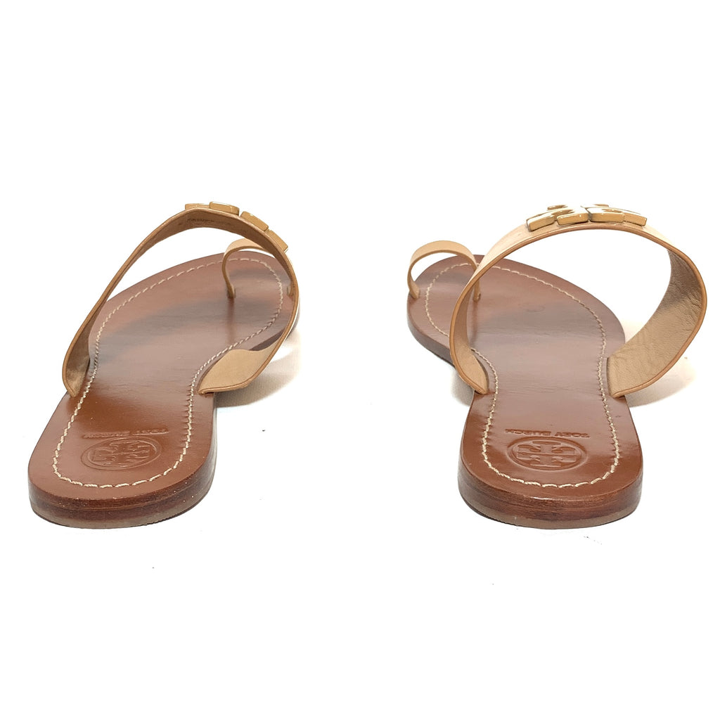 Tory Burch Beige Leather 'Lowell 2' Flat Slides | Gently Used |