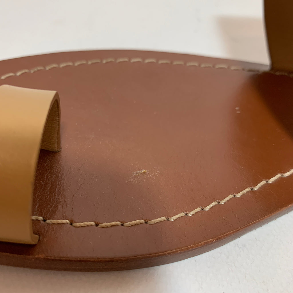 Tory Burch Beige Leather 'Lowell 2' Flat Slides | Gently Used |