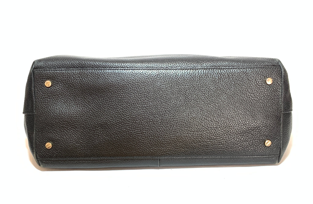 Tory Burch Black Leather ' Marion' Tote | Pre Loved |