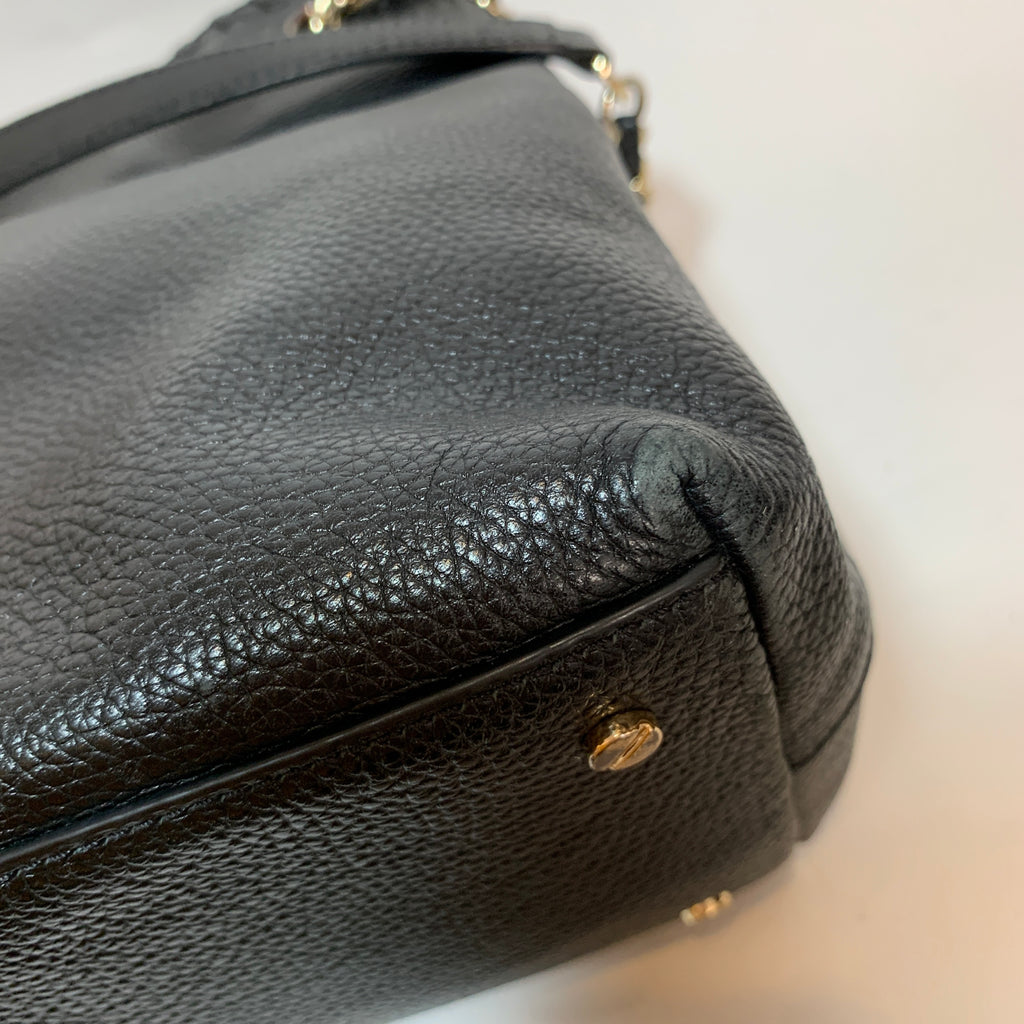 Tory Burch Black Leather ' Marion' Tote | Pre Loved |