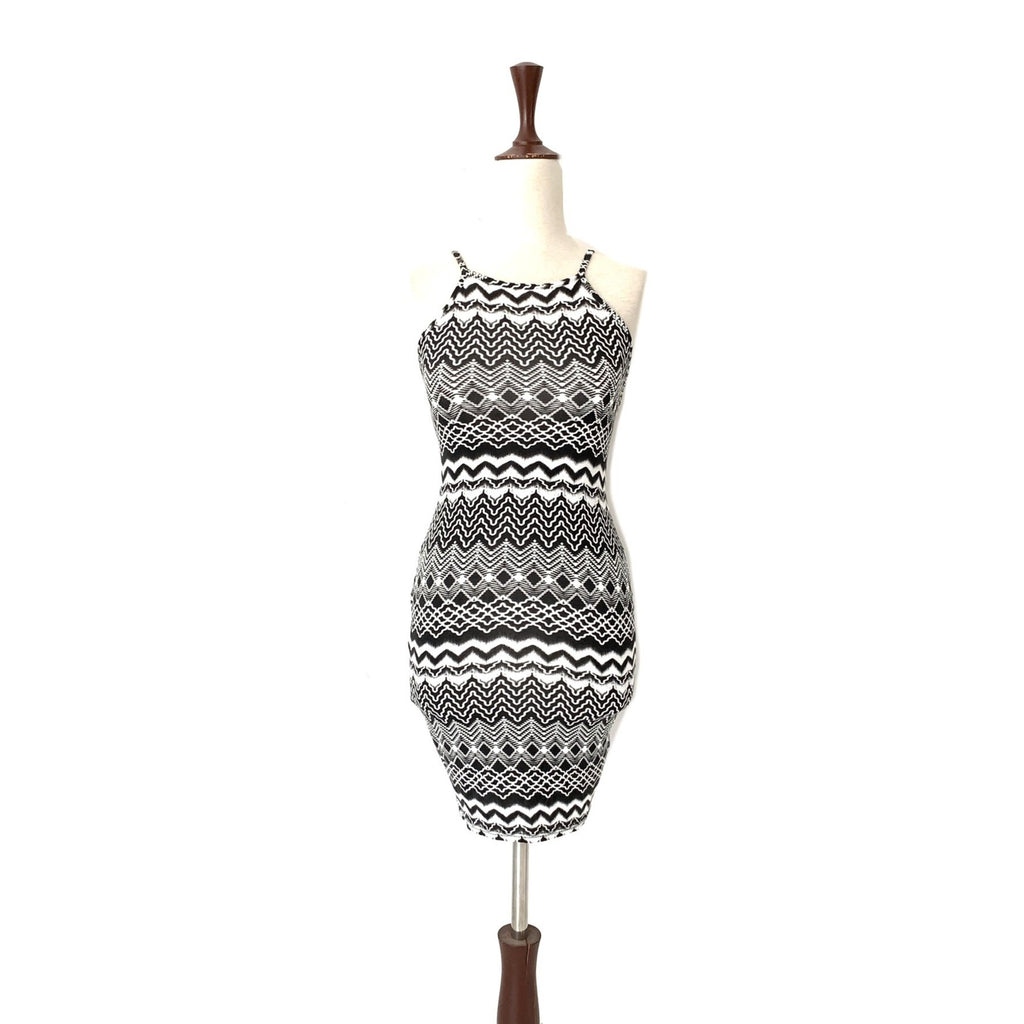 Miss Selfridge Black & White Printed Sleeveless Dress | Gently Used |