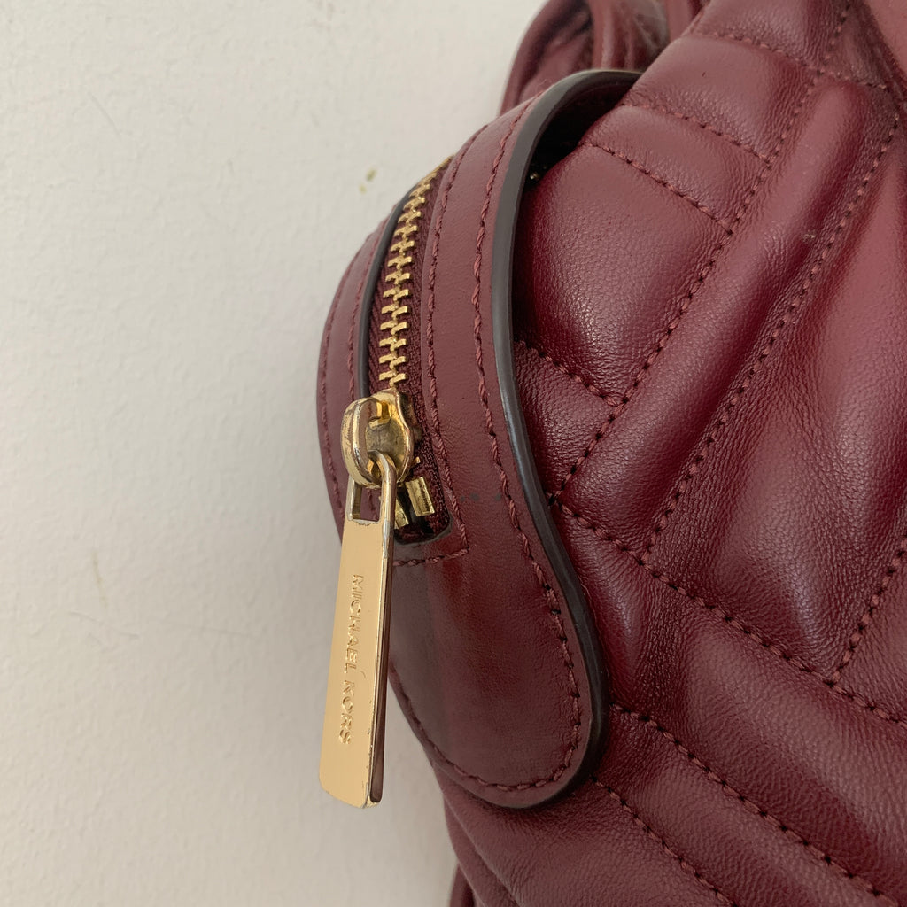 Michael Kors Maroon Quilted Leather Shoulder Bag | Pre loved |
