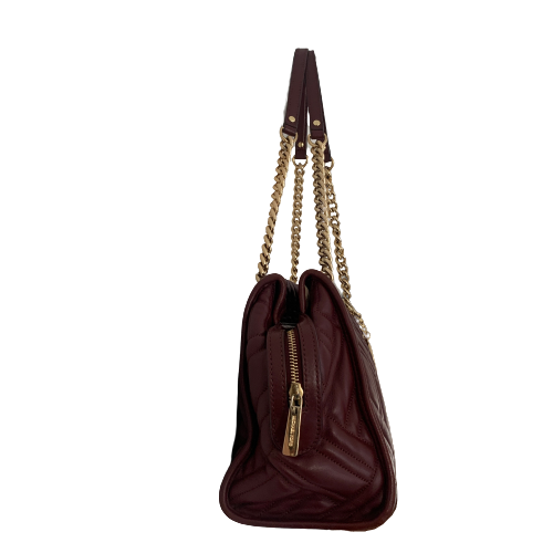 Michael Kors Maroon Quilted Leather Shoulder Bag | Pre loved |