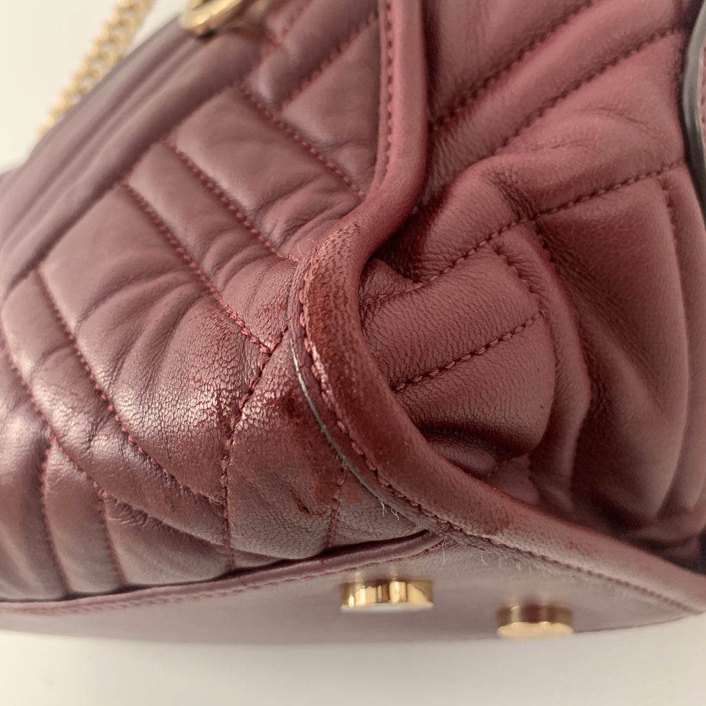 Michael Kors Maroon Quilted Leather Shoulder Bag | Pre loved |