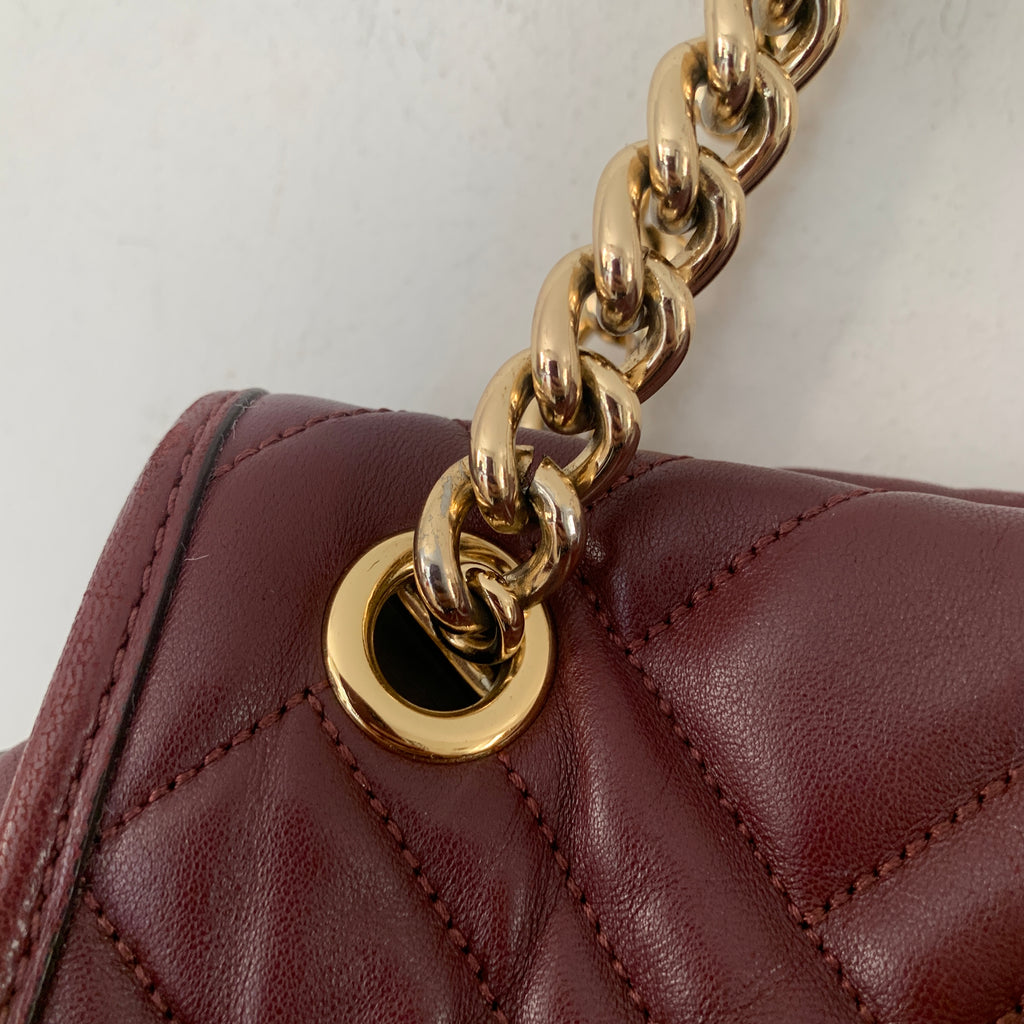 Michael Kors Maroon Quilted Leather Shoulder Bag | Pre loved |