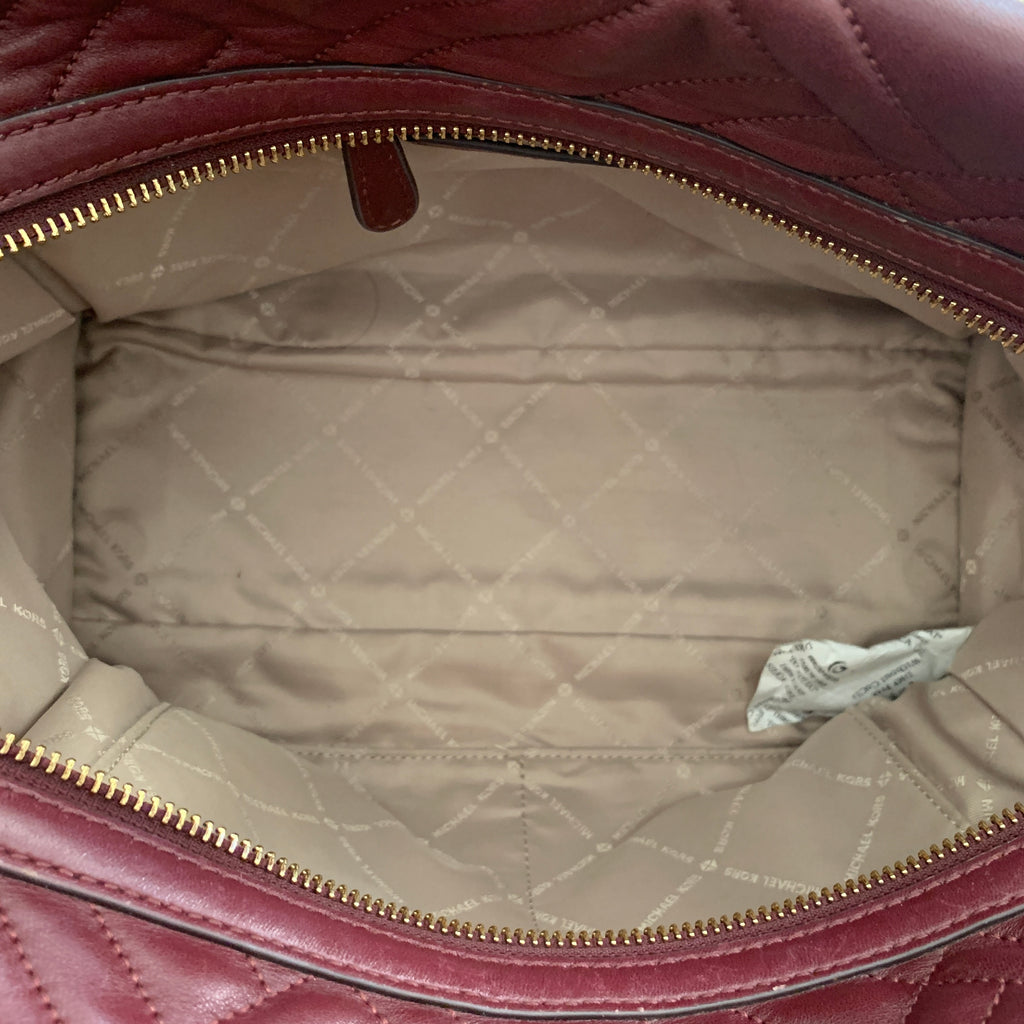 Michael Kors Maroon Quilted Leather Shoulder Bag | Pre loved |