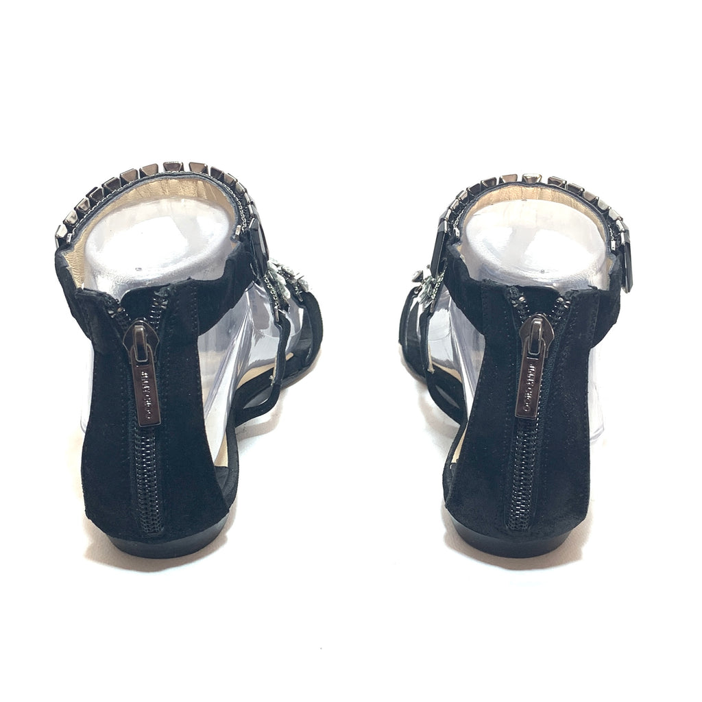 Jimmy Choo Black Rhinestone Gladiator Sandals | Pre Loved |