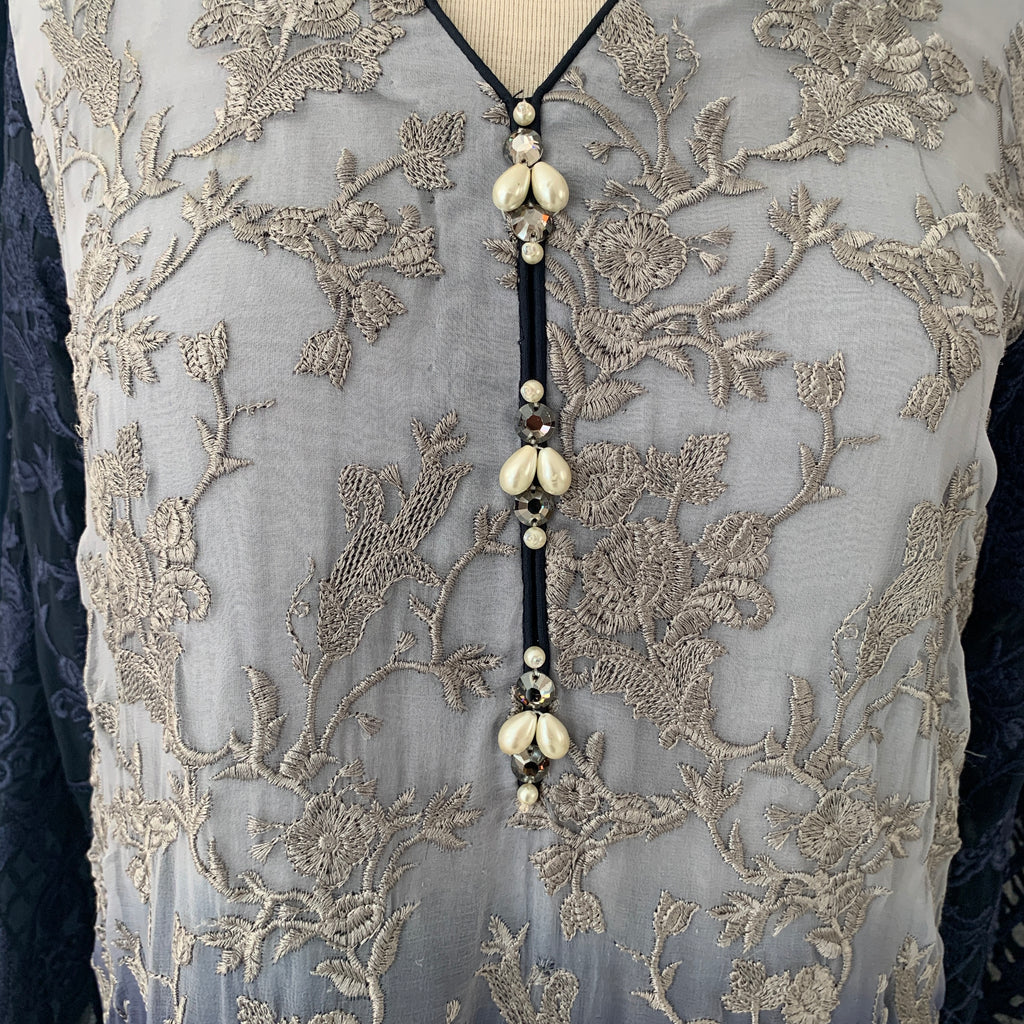 Miss Soni Blue & Embroidered Kameez (2 pcs.) | Gently Used |