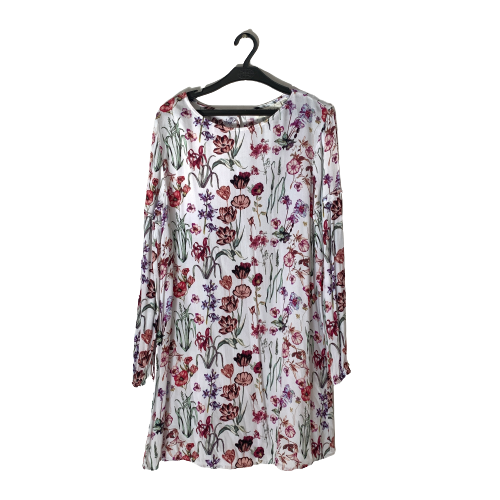 H&M White Floral Printed Long Top