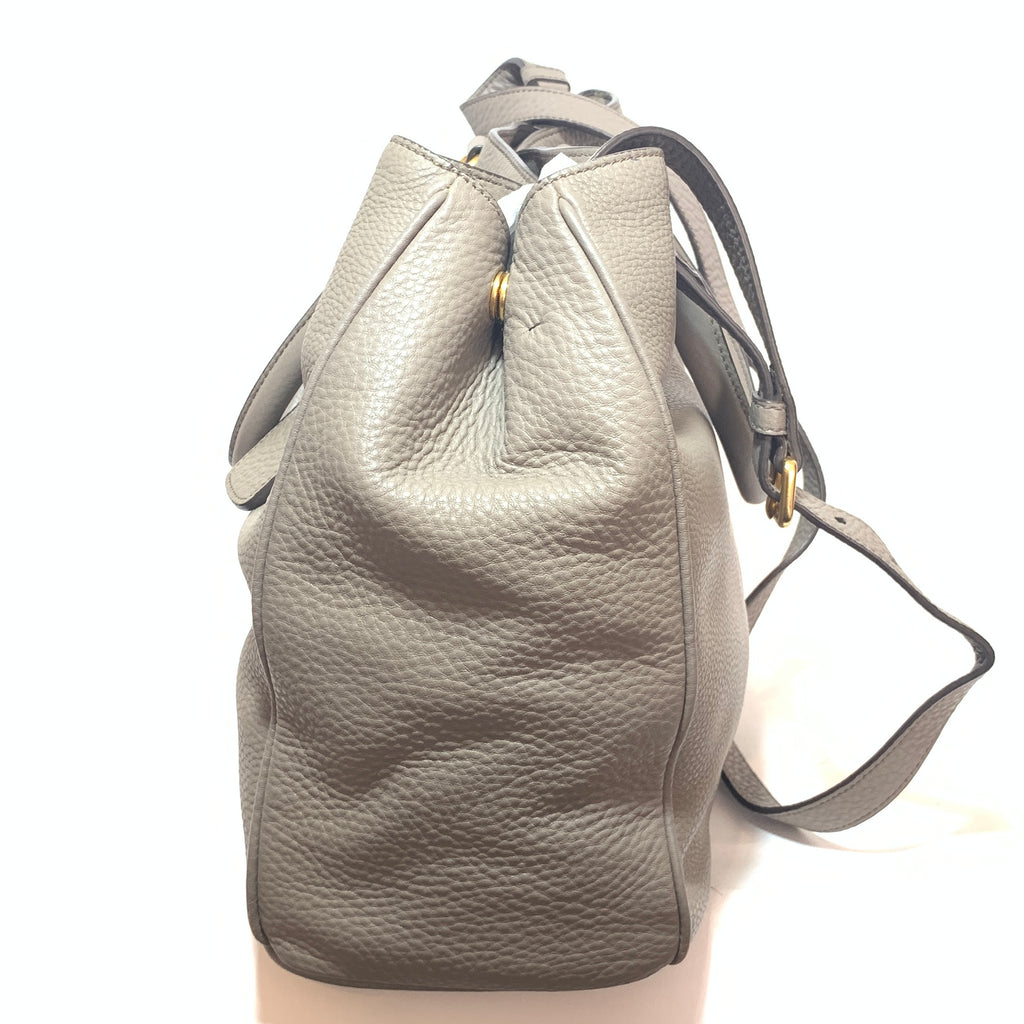 Prada Grey Pebbled Leather Tote | Pre Loved |