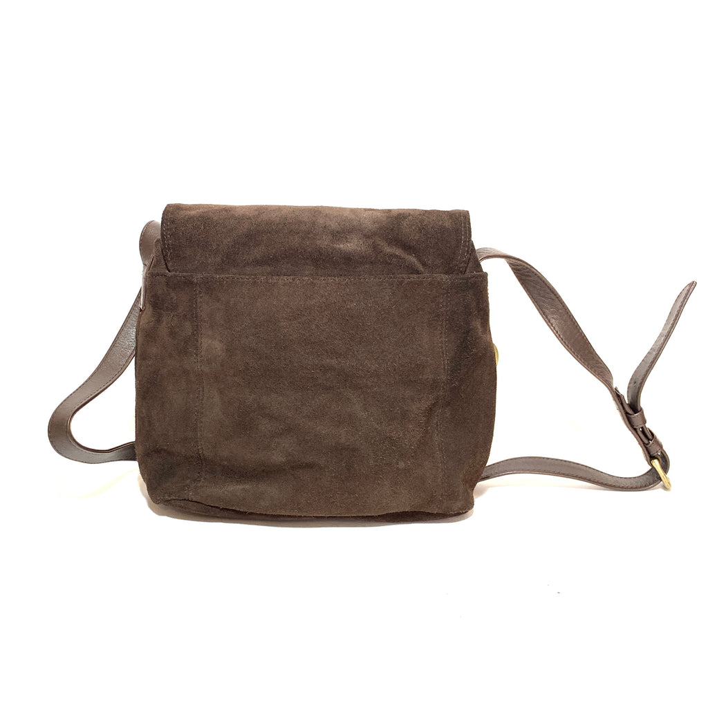 Nine West Suede Dark Brown Cross Body Bag | Pre Loved |