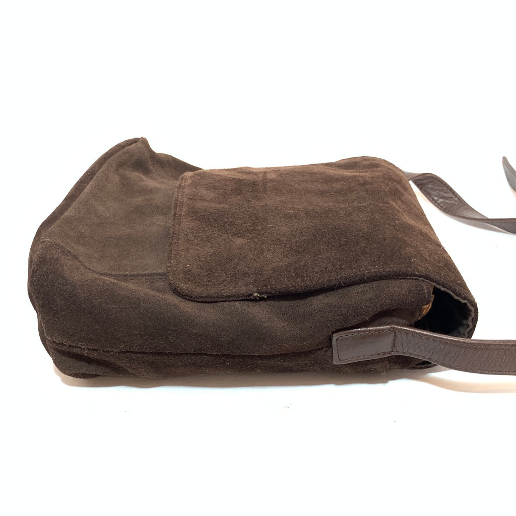 Nine West Suede Dark Brown Cross Body Bag | Pre Loved |