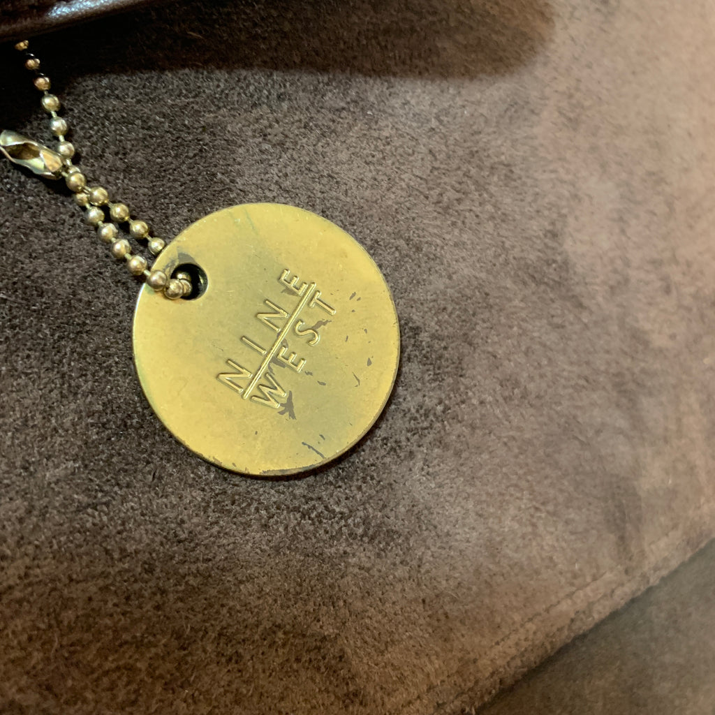 Nine West Suede Dark Brown Cross Body Bag | Pre Loved |