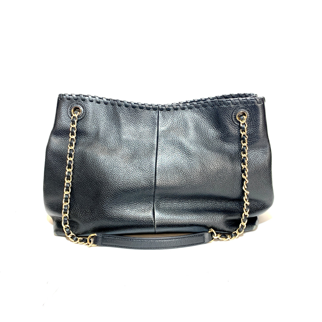 Tory Burch Black Leather ' Marion' Tote | Pre Loved |