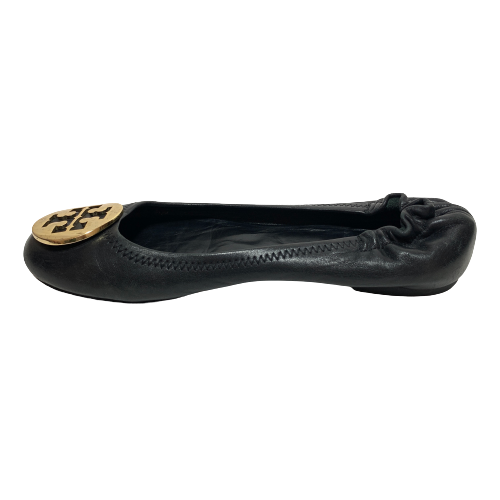 Tory Burch Black Leather REVA Ballet Flats | Pre Loved |