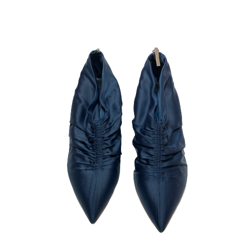 ZARA Blue Satin Ruche Pointed Pumps | Pre Loved |