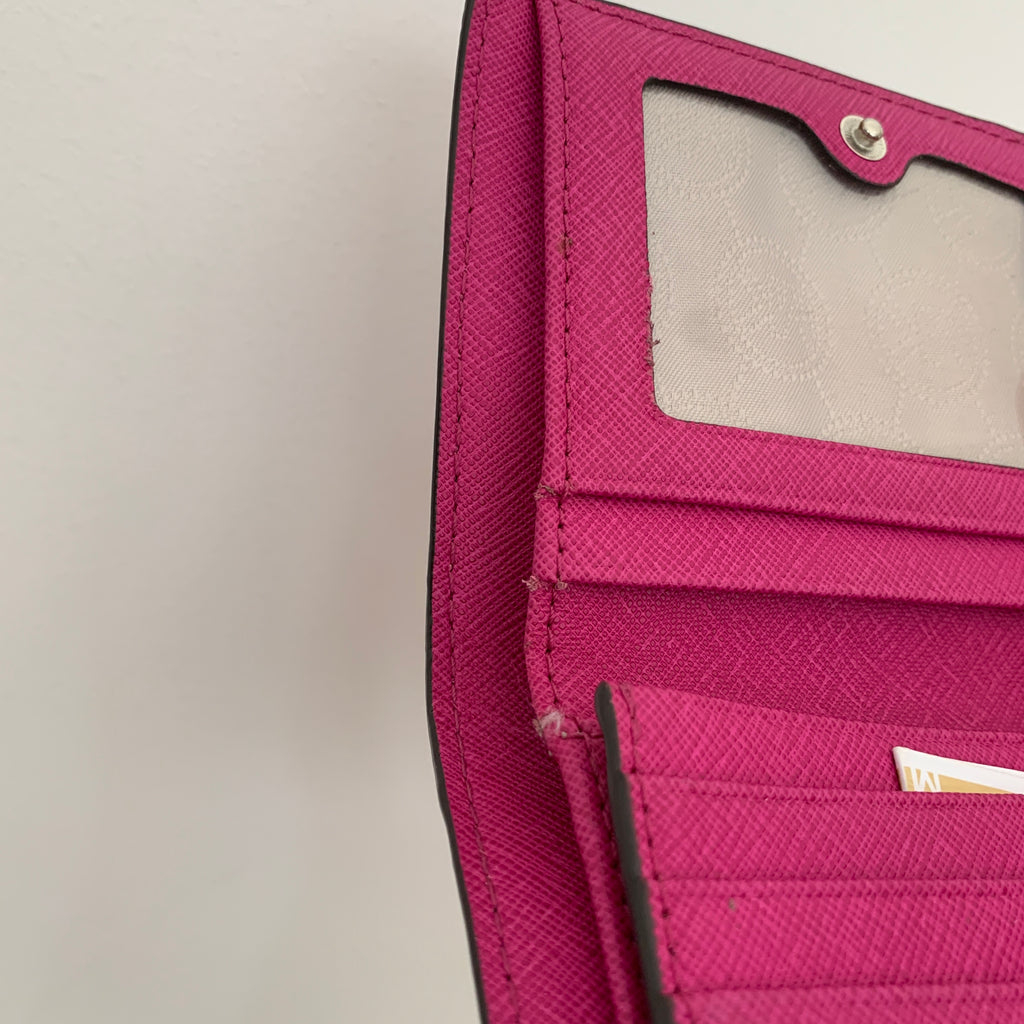 Michael Kors Fuschia Leather Small Flap Wallet | Pre Loved |