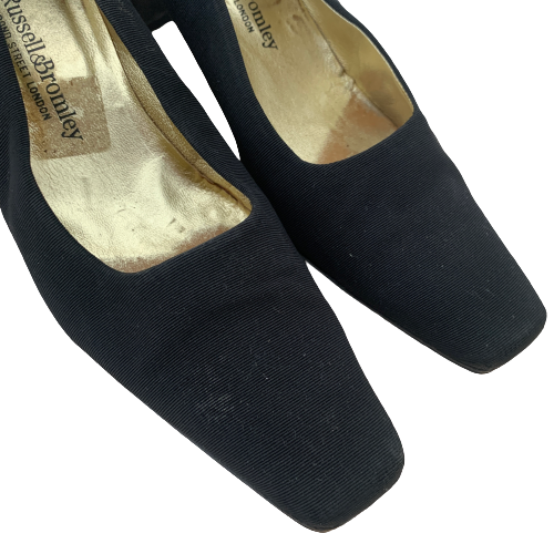 Russell & Bromley Black Square Pointed Pumps