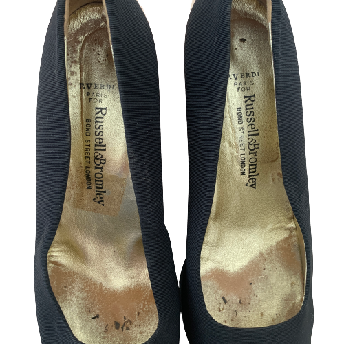 Russell & Bromley Black Square Pointed Pumps