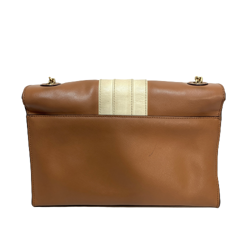 Tory Burch Tan & Cream Leather 'Robinson' Shoulder Bag | Pre Loved |