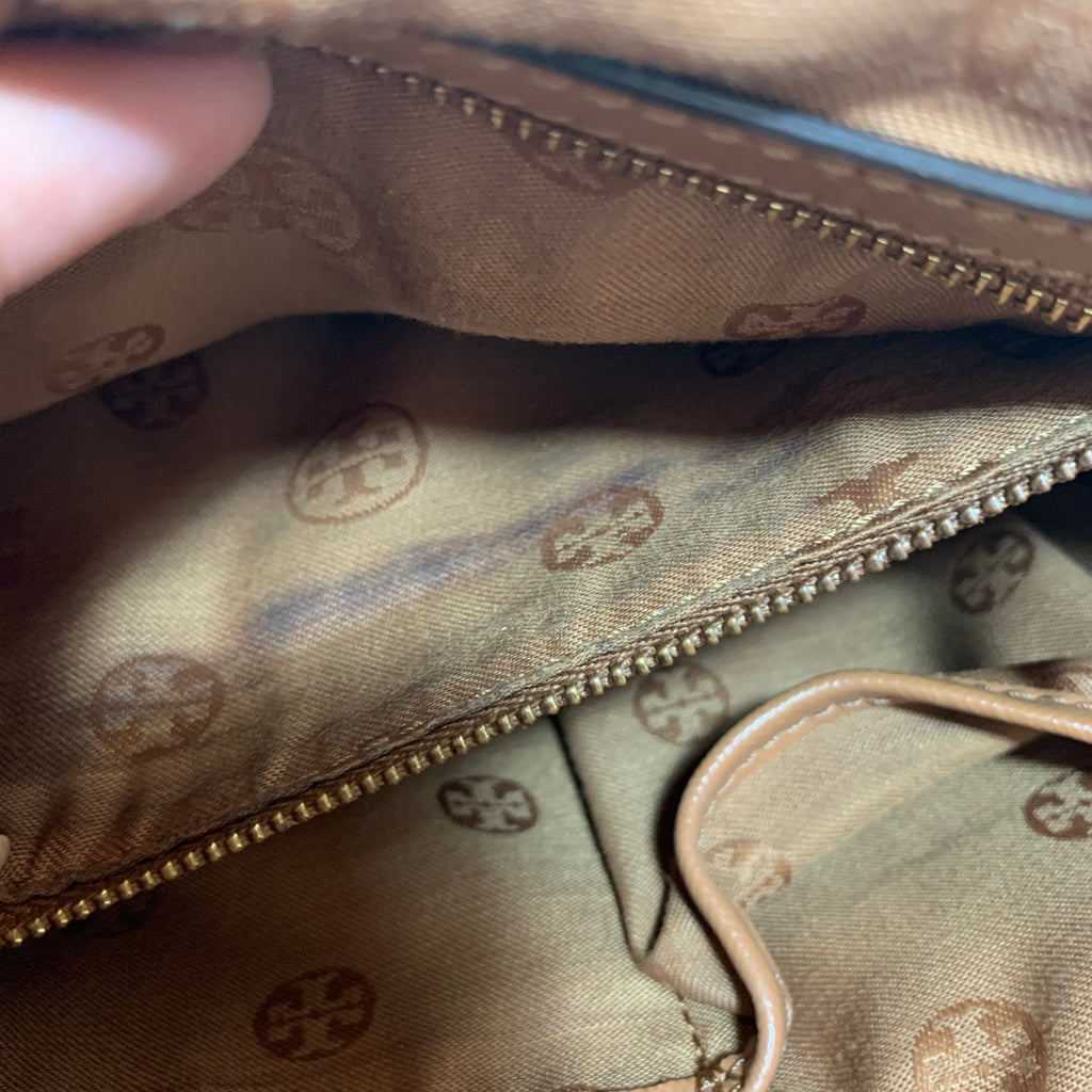 Tory Burch Tan & Cream Leather 'Robinson' Shoulder Bag | Pre Loved |